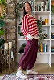 Stripe Boucle Slouch Knit Morello & Rose